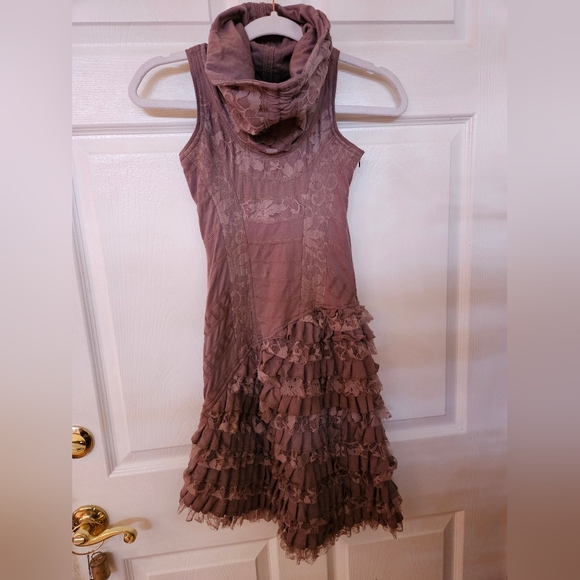 NWOT DUSTY PINK MISS BE Festival Cotton Boho Tribal Mini Dress XXS - Picture 1 of 8